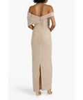Rachel Gilbert Mirella Off-The-Shoulder Sequined Tulle Gown - 14 / Cream - Dresses