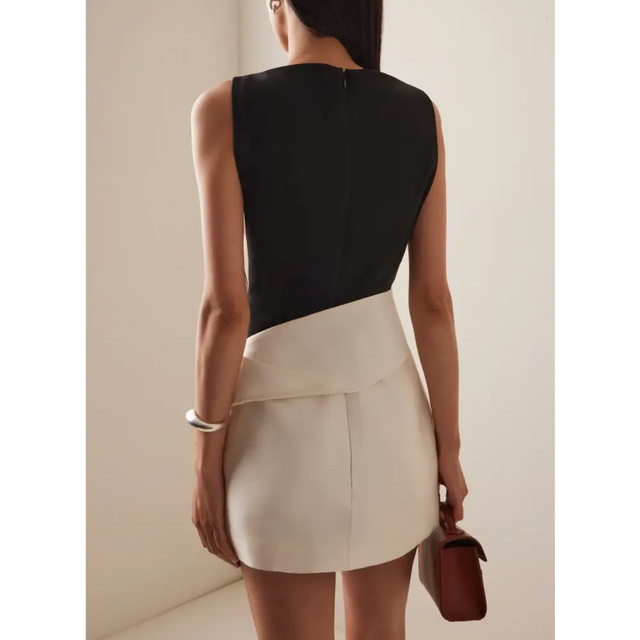 Rachel Gilbert Rikki Foldover Stretch-crepe Mini Dress Multi Size 6 8 10 & 12 - Dresses