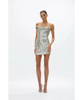 Rachel Gilbert Rosalie Mini in Silver - 8 / Silver - Dresses