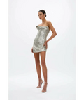 Rachel Gilbert Rosalie Mini in Silver - 8 / Silver - Dresses