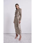 Rachel Gilbert Sequin Malery Gown Gold - Dresses