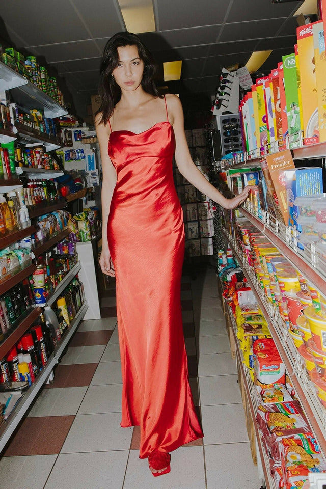 Rachel Gilbert Skyla Gown in Cherry Size 8 - 8 / Red - Dresses