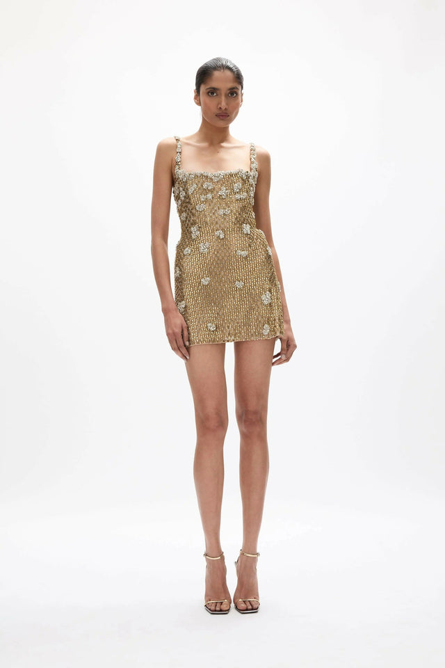 Rachel Gilbert Solana Mini in Gold - Dresses