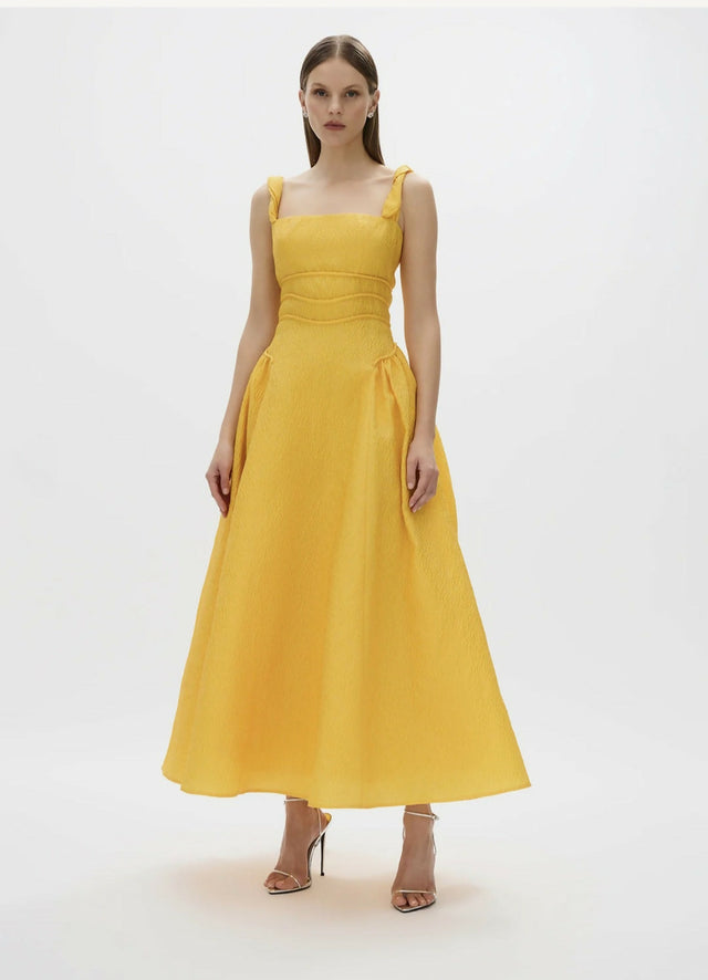 Rachel Gilbert Sophia Strap Dress Gold - Dresses
