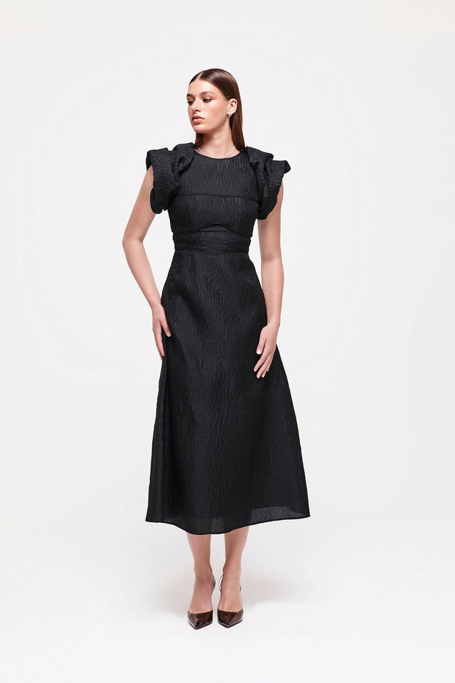 Rachel Gilbert Sophy Midi Dress in Black Size AU 12 - 12 / Black - Dresses