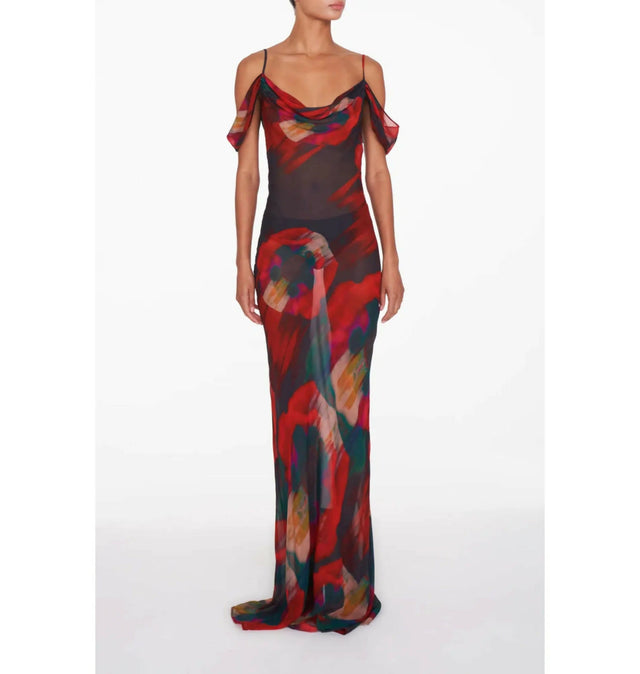 Rat & Boa Adriana Dress in Abstract Floral Print - Dresses