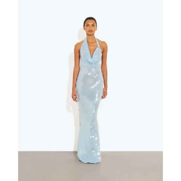 Rat & Boa Anais Maxi Dress Blue Sequin Size XXS XS S M