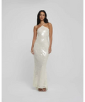 Rat & Boa Emmanuella Maxi Dress Gown White Sequin Size XS - 6 / White - Dresses