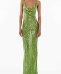 Rat & Boa Gaia Maxi Dress in Green Sequin - 8 / Green - Dresses