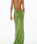 Rat & Boa Gaia Maxi Dress in Green Sequin - 8 / Green - Dresses