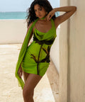 Rat & Boa Orisha Mini Dress - 8 / Green - Dresses