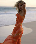 Rat & Boa Rio orange ruffle maxi dress - Dresses