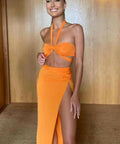 Rat & Boa Zeta Top and Oriana Skirt - 8 / Orange - Outfit Sets