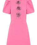 Rebecca Valance Aubree Flower Pink Mini Dress - 8 - Dresses