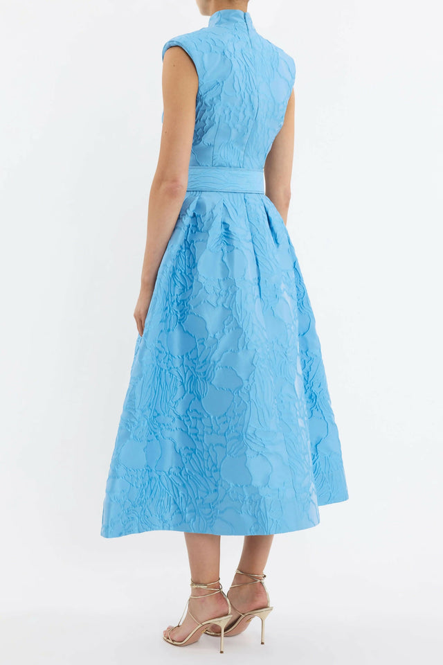 Rebecca Vallance Aegir Midi Dress - 10 / Blue - Dresses