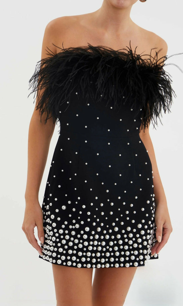 Rebecca Vallance Anelise Mini Dress - 14 / Black - Dresses