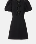 Rebecca Vallance Aubree Flower Black Mini Dress - 6 - Dresses