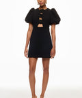 Rebecca Vallance Aubree Flower Black Mini Dress - 6 - Dresses