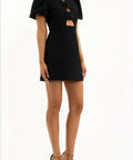 Rebecca Vallance Aubree Flower Mini Dress in Black Size 8 10 - Dresses