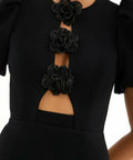Rebecca Vallance Aubree Flower Mini Dress in Black Size 8 10 - Dresses