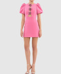 Rebecca Vallance Aubree Flower Mini Dress in Rose Size 6 8 - Dresses