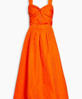 RebeccaVallanceCarmelitaCutOutMidiDressOrangeSTOCK