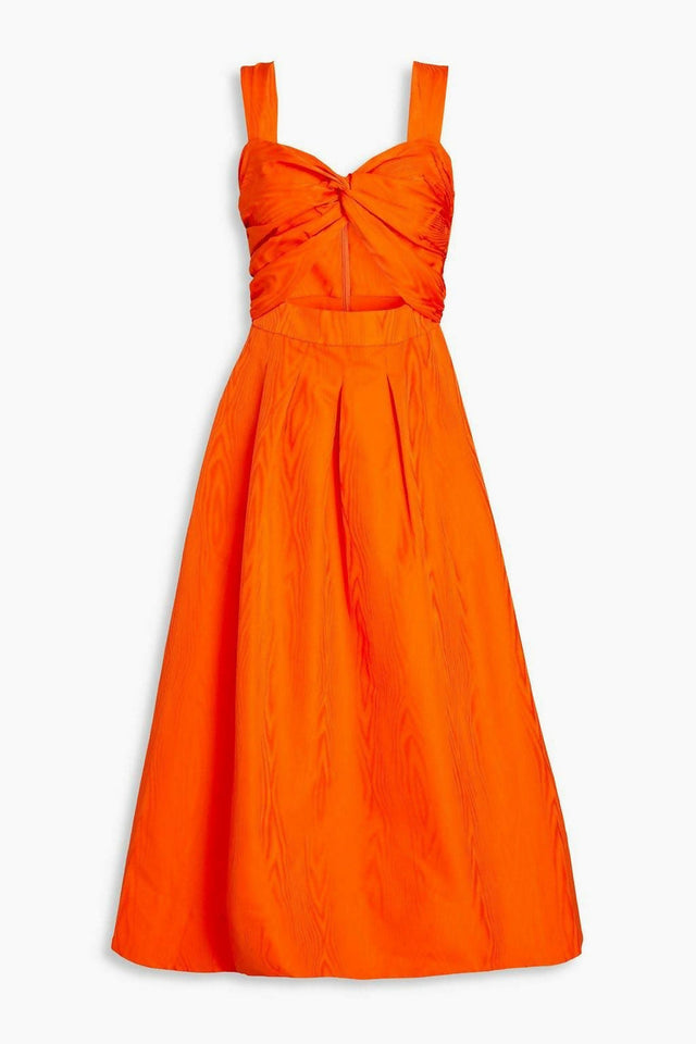 RebeccaVallanceCarmelitaCutOutMidiDressOrangeSTOCK