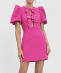 Rebecca Vallance Cecily Mini Bow Dress Hot Pink Size 10 & 12 - Dresses
