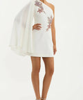 Rebecca Vallance Chantara One Shoulder Mini Dress - 10 / White - Dresses