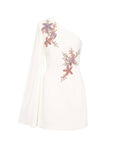 Rebecca Vallance Chantara One Shoulder Mini Dress - 10 / White - Dresses
