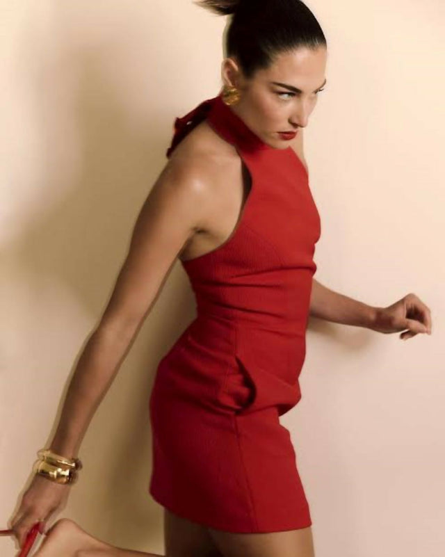 rebecca vallance chiara mini dress Rebecca Vallance Chiara Halter Mini Dress Hire