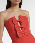Rebecca Vallance Chiara Strapless Mini Dress - 8 / Red - Dresses