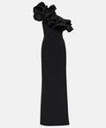Rebecca Vallance Chloe One-Shoulder Taffeta-Trimmed Stretch-Crepe Gown - 6 / Black - Dresses