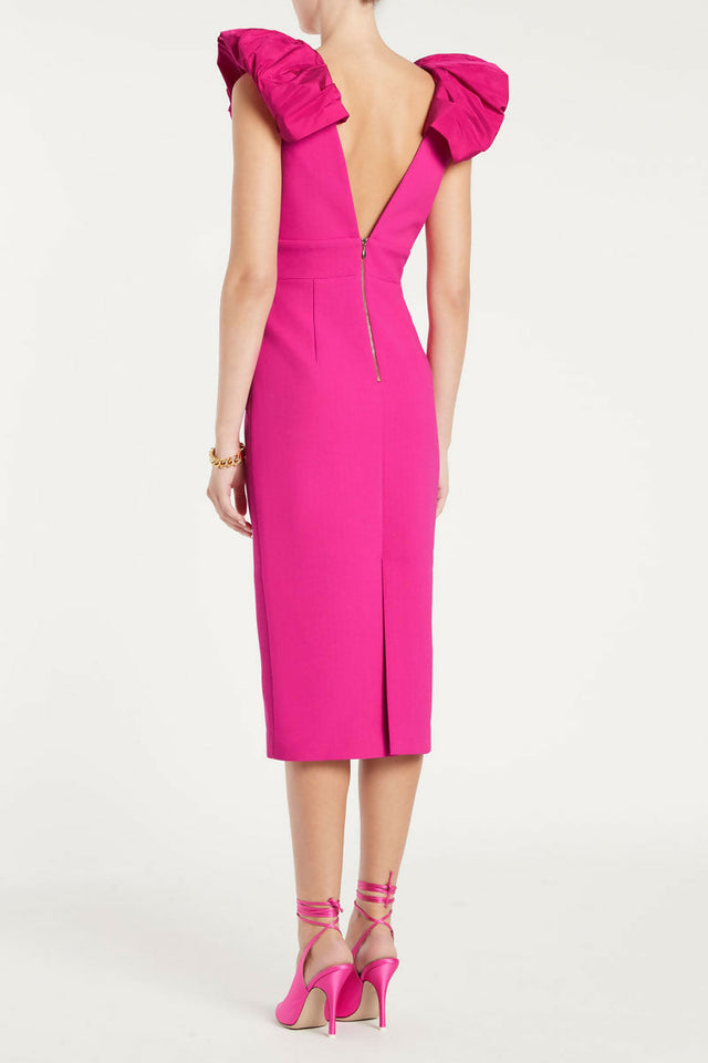 Rebecca Vallance Cupid’s Bow Midi Dress - 8 / Pink - Dresses