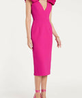 Rebecca Vallance Cupid’s Bow Midi Dress - 8 / Pink - Dresses