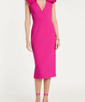 Rebecca Vallance Cupid’s Bow Midi Dress - 8 / Pink - Dresses