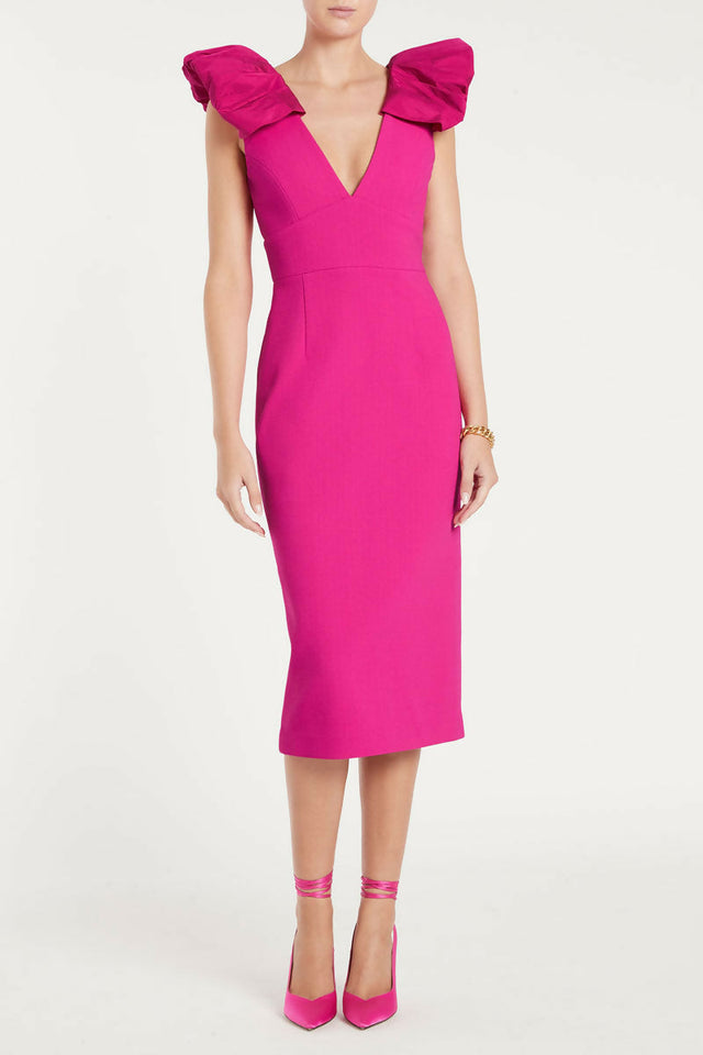 Rebecca Vallance Cupid’s Bow Midi Dress - 8 / Pink - Dresses