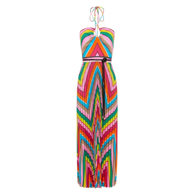 Rebecca Vallance Dali Halter Midi Dress in Multi Size 10 - 10 / Multi - Dresses