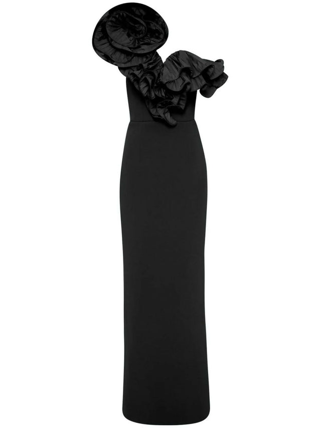 ella black off shoulder formal maxi dress Rebecca Vallance Ella Black Gown