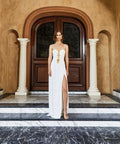 Rebecca Vallance Guinevere Cut-Out Slip Gown - 8 / White - Dresses