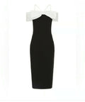 Rebecca Vallance Hepburn Midi Black White - Dresses