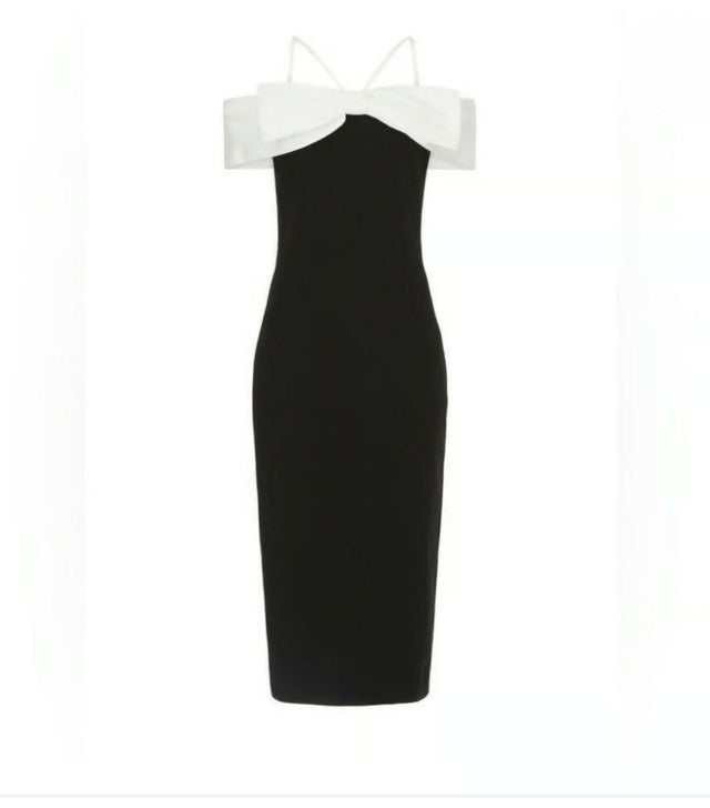 Rebecca Vallance Hepburn Midi Black White - Dresses