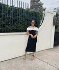 Rebecca Vallance Hepburn Midi Black White - Dresses