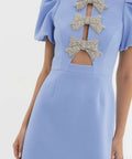 Rebecca Vallance Juliana Puff Sleeve Mini Dress - 10 / Multi - Dresses