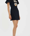 Rebecca Vallance Juliana Puff Sleeve Mini Dress - 8 / Black - Dresses