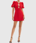 Rebecca Vallance Karina Puff Sleeve Mini Dress - 8 / Red - Dresses