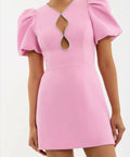 Rebecca Vallance Karina Puff Sleeve Mini Pink - 8 / Pink - Dresses