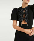 Rebecca Vallance Katie Bow Mini Dress - 12 / Black - Dresses