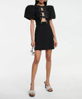Rebecca Vallance Katie Bow Mini Dress Size 14 - 14 / Black - Dresses