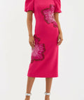 Rebecca Vallance Layana Midi Dress - 10 / Red - Dresses